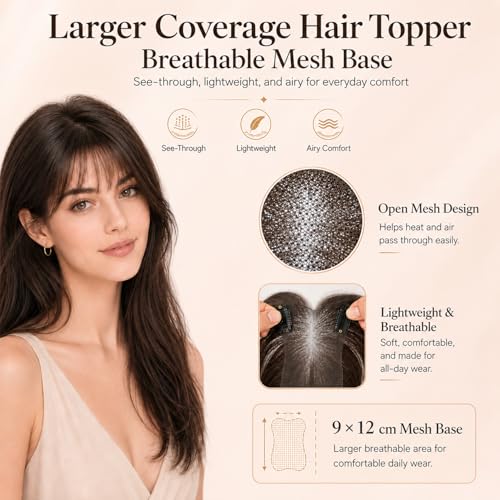 Hair Topper for Women 10" Real Human Hair French Bangs