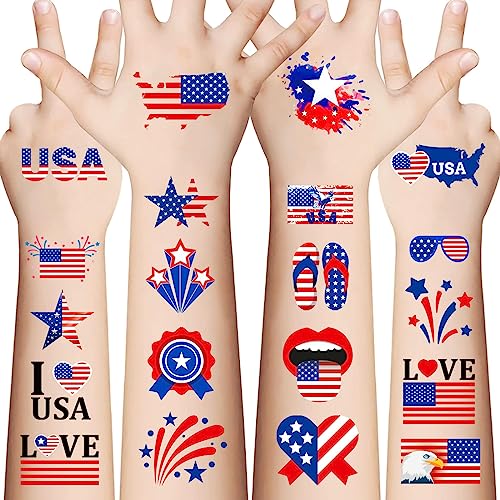 90Pc Fourth of July Temporary Tattoos Stickers
