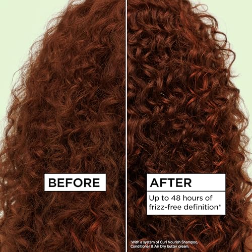 Garnier Fructis Curl Nourish Air Dry Cream, Sulfate Free Defining Butter Leave-in Conditioner, 10.2 Fl Oz, 2 Count (Packaging May Vary)