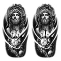 2 Sheets Realistic Animal Temporary Tattoos Stickers Jesus God Cross Space Planet Designs For Men Waterproof Arm Leg Fake Body Art, Gym & Parties Bold Masculine Decals
