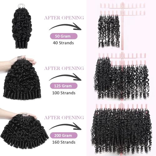 Burmese Curly Human Hair Crochet Extensions - 22 Inch, 50g