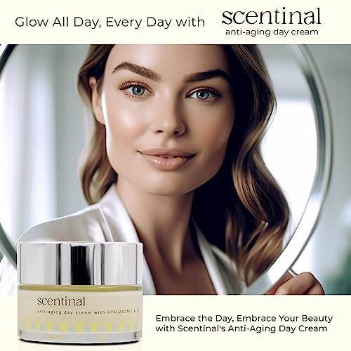 Scentinal Anti-Aging Day Cream with Hyaluronic Acid - Glow All-Day Hydration for Radiant, Youthful Skin (50 ml/1.7 Oz)