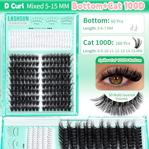 Lash Clusters Kit DIY Eyelash Extensions 12-20mm with Bond & Tweezers