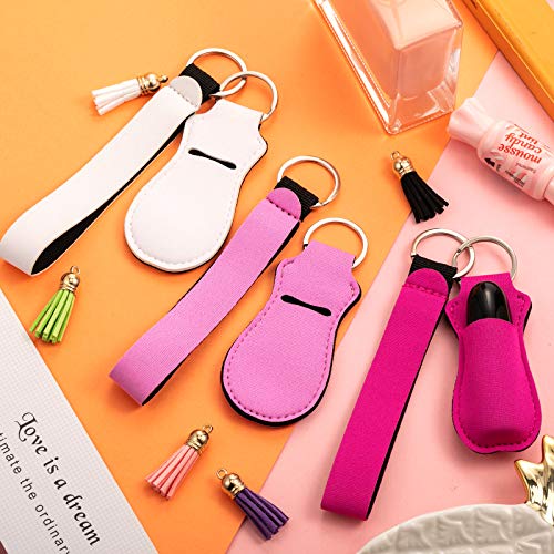30-Piece Lipstick Holder Keychain Set with Wristlet & Tassel