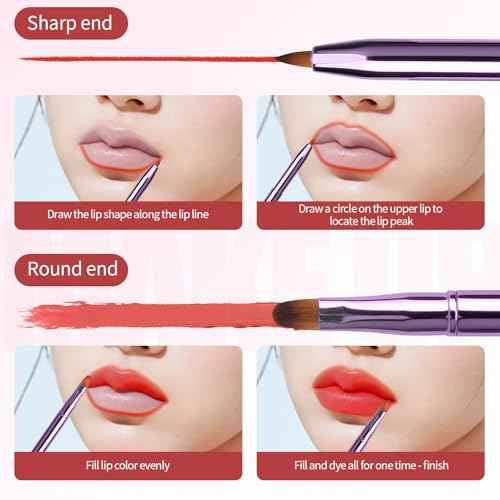 6 PCS Retractable Lip Brush for Lipstick Dual-Ended Lip Scrubber Exfoliator Silicone Lip Scrub Brush