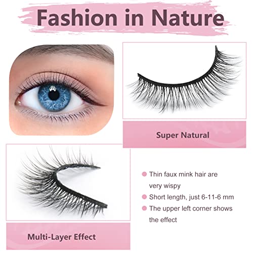 Short Wispy False Eyelashes 11mm Natural Look - 12 Pairs