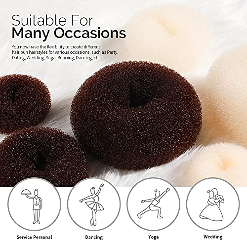 Hair Bun Maker Set with 8 Donuts, 40 Bobby Pins & Elastic Bands