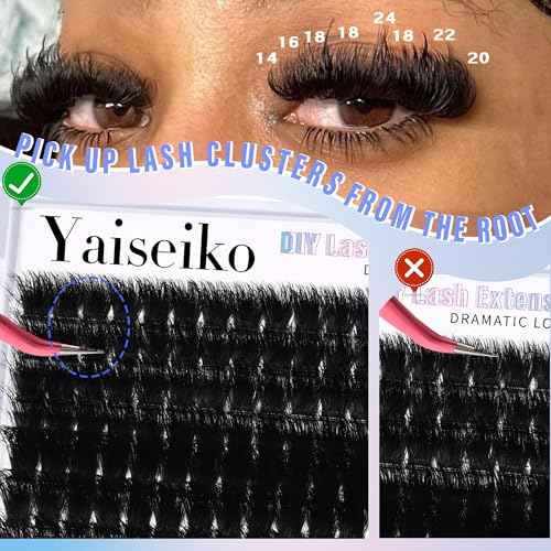 Lash Clusters 300D Thick Long 12-25mm Volume Cluster Eyelash Extensions 224Pcs Wispy Individual Lashes D Curl Waterproof Eyelash Clusters Soft False Eyelashes DIY at Home, by Yaiseiko