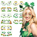 St Patricks Day Temporary Tattoos - Shamrock And Clover Designs for Kids & Adults, St Patty's Day Party Favors With Face Tattoo Stickers Saint Patricks Day Accessories for Gifts