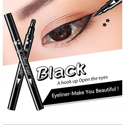2-in-1 Stamp Eyeliner Pen 4 PCS Waterproof Eyeliner, Smudge-Proof Winged Liner Stamps for Beginners, Quick & Precise Cat Eye Makeup Suitable for the Pursuit of Delicate of Women