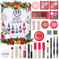 Makeup Advent Calendar 2025, 24 Days Christmas Countdown Calendar Surprise Gift Kit, Xmas Holiday Festival Cosmetic Starter Makeup Set with 24 Beauty Boxes for Women Girls Teens