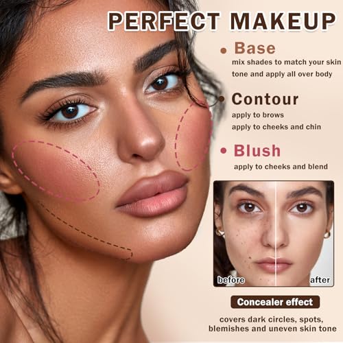 12-Color Cream Blush & Concealer Palette with Brush