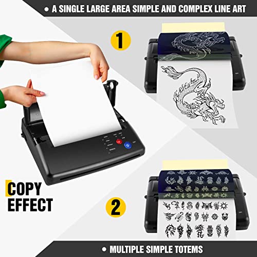 Tattoo Stencil Transfer Copier Printer with 20PCS Stencil Sheets Tattoo Stencil Printer for Men and Women, Tattoo Supplies