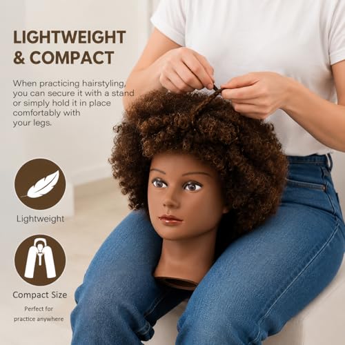 Afro Mannequin Head 100% Human Hair - 9" Braiding & Styling