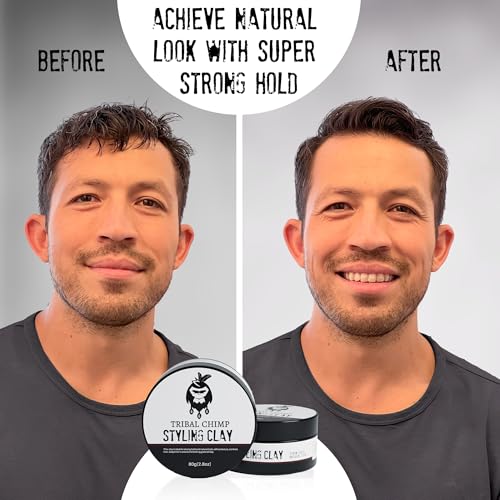 Tribal Chimp Hair Styling Clay - Strong Hold Matte, 80g