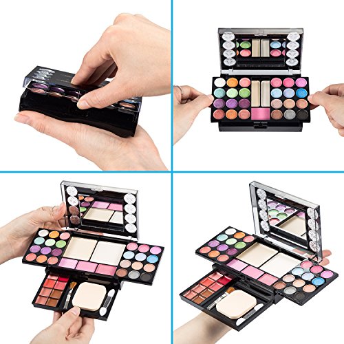 Eyeshadow Palette LT Makeup Palette 37 Bright Colors Matter and Shimmer Lip Gloss Blush Brushes Cosmetic Makeup Eyeshadow Highly Pigmented Palette for Girls Festival Birthday Gift Concealer Makeup Kit