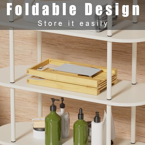 Bamboo Bathtub Tray Caddy | Expandable Bath Organizer