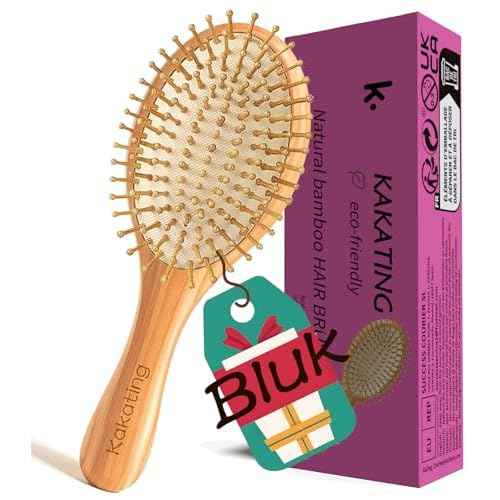 32 Pack Bamboo Hair Brush for Hair Growth | Natural Wooden Hairbrush Detangling Massaging Scalp Bulk (Ellipse, Count, 32)