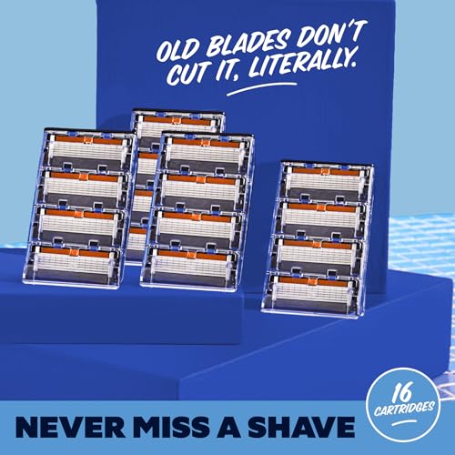 Dollar Shave Club | 6 Blade Razor Refills (16 Pack) | 6 Stainless Steel Blades for a Close & Comfortable Shave