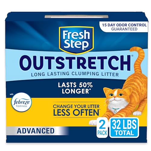 Fresh Step Outstretch, Clumping Cat Litter, Advanced, Extra Large, 32 Pounds total (2 Pack of 16lb Boxes)