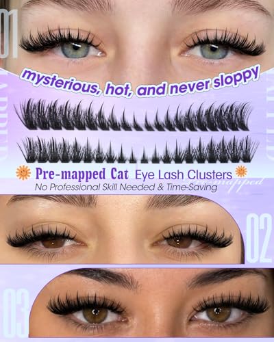 Wispy Spiky Manga Lash Clusters 9-18mm Cat Eye