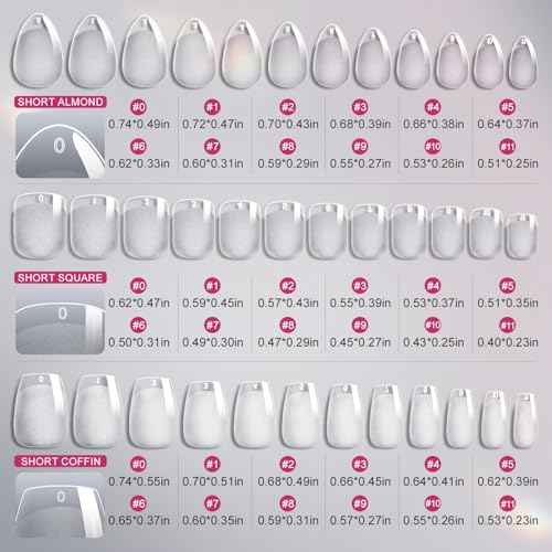 krofaue 3 Styles Short Nail Tips Kit - 720PCS Half Matte Coffin, Almond, Square Fake Nails Full Cover Press on Extension for Soft Gel Tips Set Art DIY Home