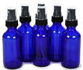Vivaplex 6 Pack 2 oz Cobalt Blue Glass Bottles with Fine Mist Sprayers for Essential Oils