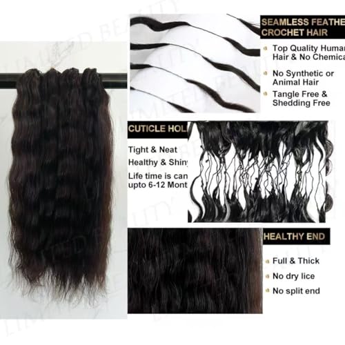 Feather Crochet Hair Extensions 18" 100% Human Hair