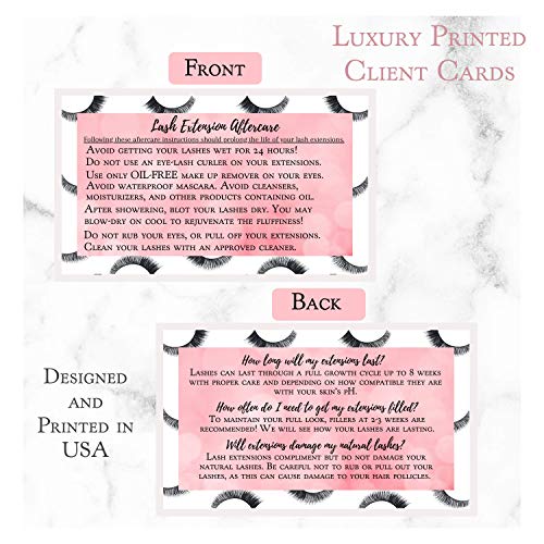 Lash Extension Aftercare Cards | 100 Pack | 3.5x2 inches