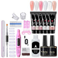 YIMART Poly Extension Gel Nail Kit,Poly Nail Gel Kit with UV Light Starter Kit, 18 Pcs/Set Builder Gel Nail Extension Kit for Beginners with Everything Nail Art DIY
