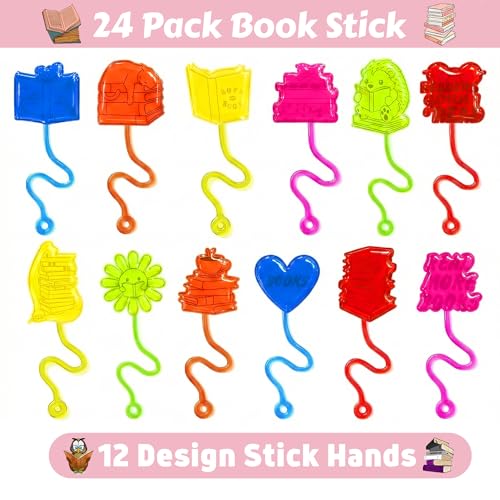 48 Pcs Book Reading Party Favors - Stick Hands & Tattoos