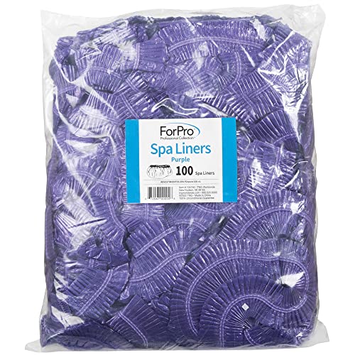 Disposable Pedicure Spa Liners, Purple - 100 Count for Salons