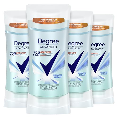 Degree Women Shower Clean Antiperspirant Deodorant 4 Count - 72-Hour Protection
