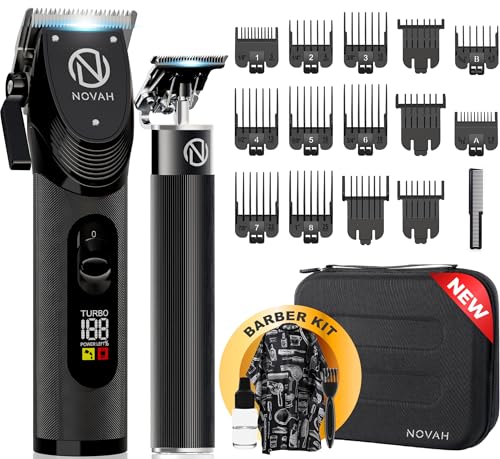 NOVAH Professional Cordless Hair Clippers for Men - 23-Piece Barber Kit