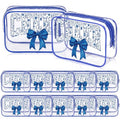 Tudomro 12Pcs Blue Cheer Makeup Bags Bulk for Team Cheerleaders, Clear PVC