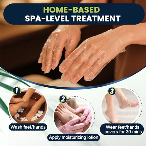TEAWOO 200-Piece Disposable Hand and Foot Mask Set with Stickers