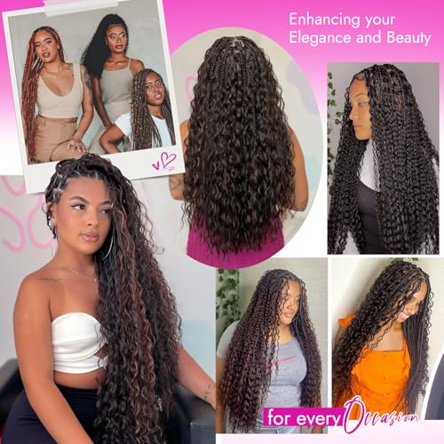 14-Inch Deep Wave Human Braiding Hair for Boho Styles - Dark Brown
