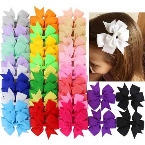 40-Piece Grosgrain Pinwheel Hair Bows with Alligator Clips