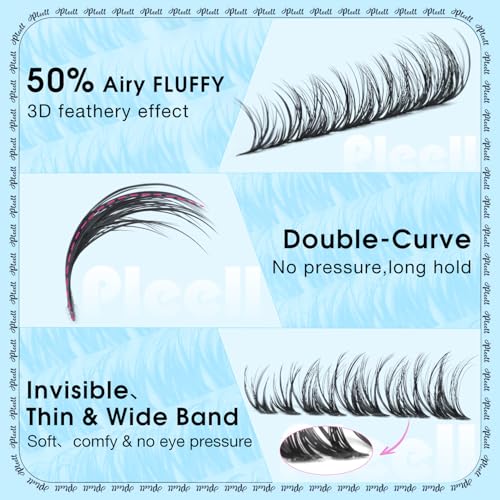 5D Fluffy Eyelash Clusters by Pleell - D-Curl 10-16MM DIY Lashes