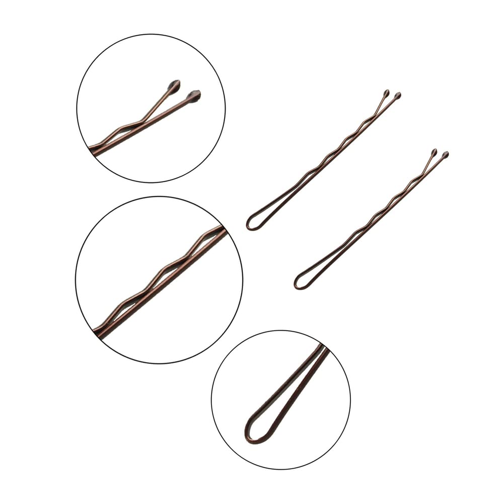 YINGFENG 220pcs 2.76 Inch Large Bobby Pins Brown for Women, Jumbo Hair Bobby Pins, Long Bobby Pins with Box, Reusable Non Slip Hair Pins, Big Bobby Pins Great For Thick Hair