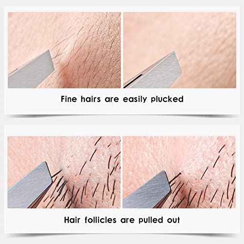 Tweezers Set - Professional Stainless Steel Slant Tweezers, Precision Tweezers Set for Shaping Eyebrows, Great Beauty Tools for Facial Hair, Ingrown Hair, Blackhead Removal(2Pcs Slant Tweezer)
