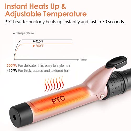 Duomishu Rose Gold 6-in-1 Hair Curling Iron Set with Interchangeable Ceramic Barrels