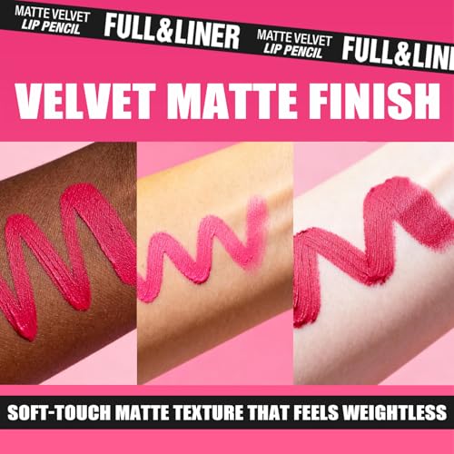 LANGMANNI 6Pcs Matte Velvet Lip Liner Pencil Set - Highly