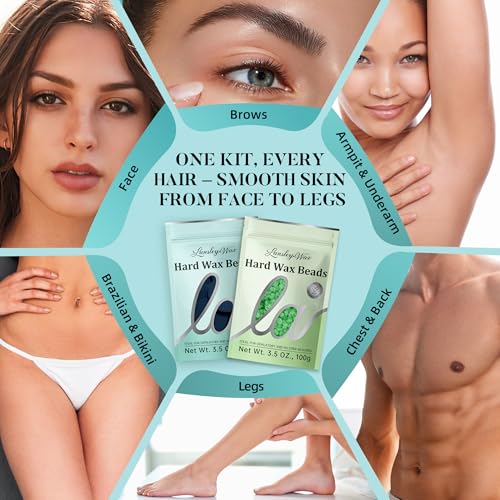 LANSLEYWAX Digital Waxing Kit for Women Men, Blue Green Wax Pot Warmer