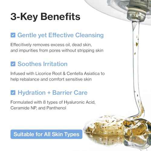YUMU Licorice Deep Pore Facial Cleanser, for Double Cleansing, Centella Asiatica + Ceramide NP + Glycerin, Hydrating Gel Cleanser, Blackhead Remover, Korean Skincare (150ml/5.07 fl.oz.)
