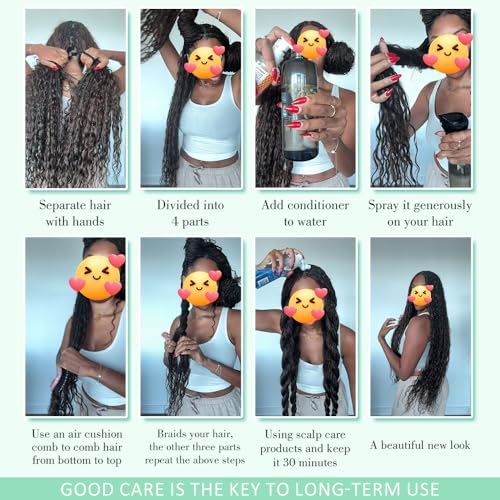 Goday 150g 6 Bundles Boho Braiding Hair 18 Inch Wet & Wavy Curly Human Hair for Braiding
