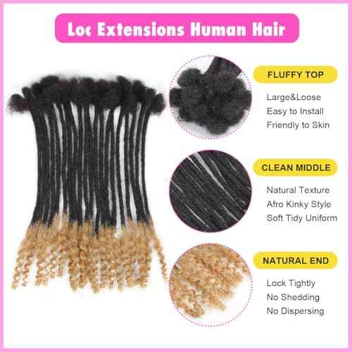 Curly Loc Extensions Human Hair, 20 Strands 10 inch 0.4CM brown Dreadlock Extensions Human Hair