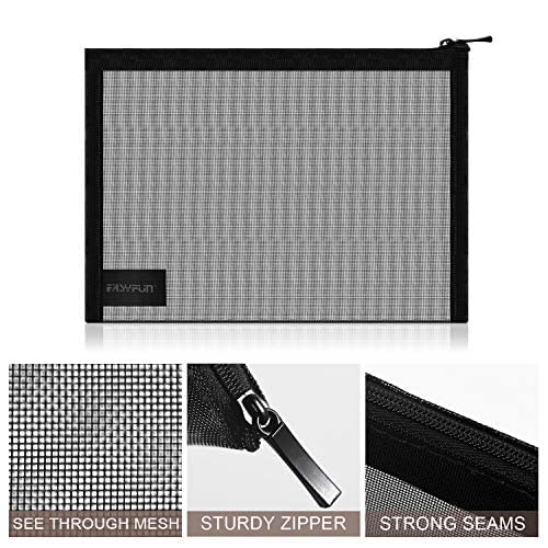 Mesh Makeup Bag with Zipper - 4 Piece Cosmetic Organizer Set