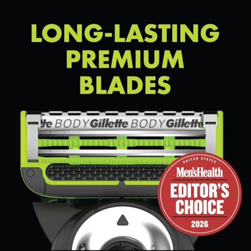 Gillette Labs Body & Intimate Razor for Men with Handle, Blade Refills & Shower Hanger