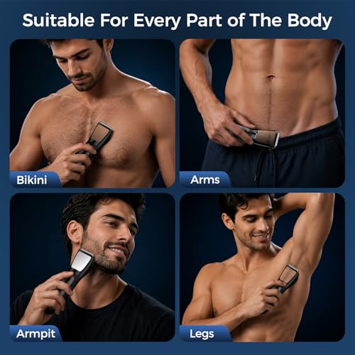 2-in-1 Electric Bikini Trimmer for Men, Waterproof Body Groomer